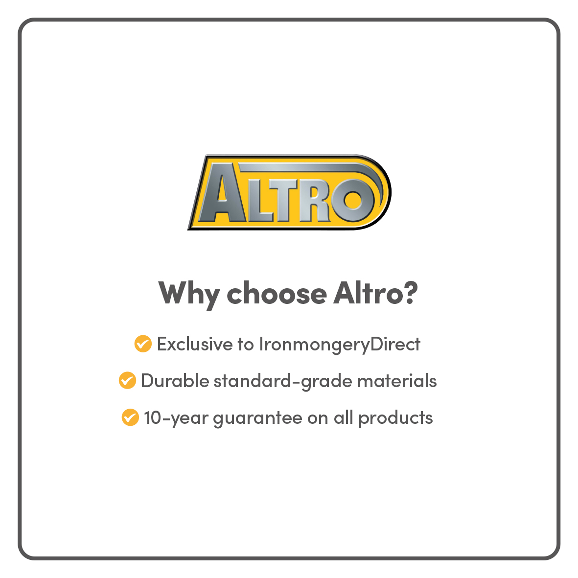 Altro 19mm Return to Door Lock Door Handle - Radius Plate - Euro - 72mm c/c - Satin Stainless